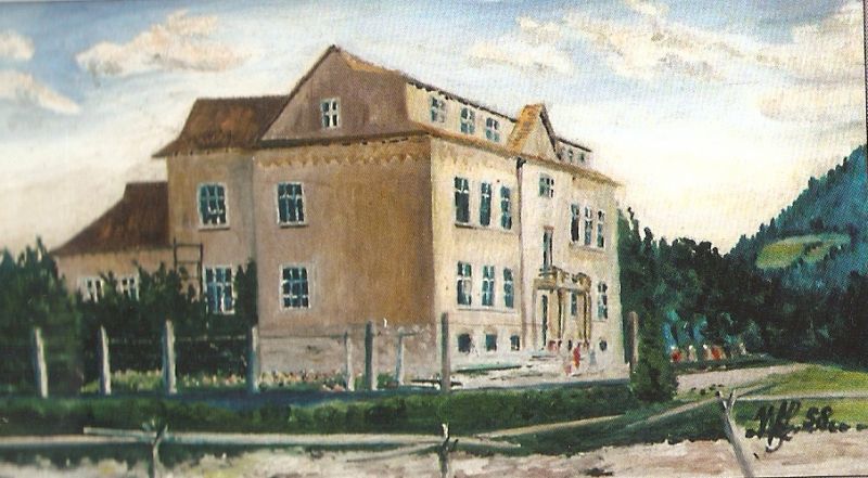 Szkoła po rozbudowie w latach 1956 - 1957